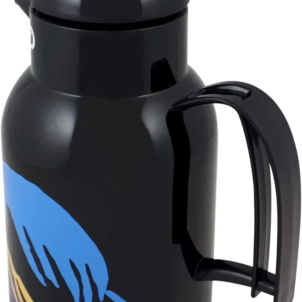 Helios Thermo-Bird Penguin Vacuum Jug 1L Black Colorful Design Made in Germany